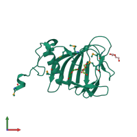 PDB entry 3ebr coloured by chain, front view.