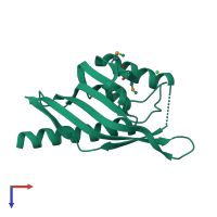 PDB entry 3eby coloured by chain, top view.
