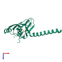 PDB entry 3ec8 coloured by chain, top view.