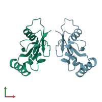 PDB entry 3eci coloured by chain, front view.