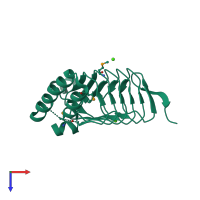 PDB entry 3ect coloured by chain, top view.