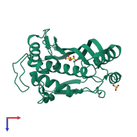 PDB entry 3edw coloured by chain, top view.