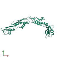 PDB entry 3efc coloured by chain, front view.