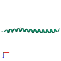 PDB entry 3efg coloured by chain, top view.