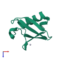 PDB entry 3efu coloured by chain, top view.