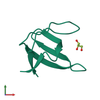 PDB entry 3eg0 coloured by chain, front view.