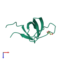 PDB entry 3eg2 coloured by chain, top view.