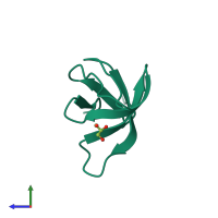 PDB entry 3eg3 coloured by chain, side view.