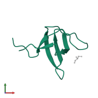 Tyrosine-protein kinase ABL1 in PDB entry 3eg3, assembly 1, front view.