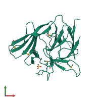 PDB entry 3ega coloured by chain, front view.