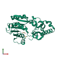PDB entry 3ege coloured by chain, front view.