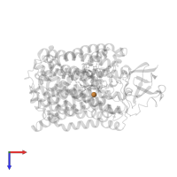 COPPER (I) ION in PDB entry 3eh5, assembly 1, top view.