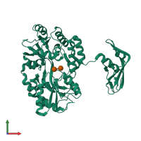 PDB entry 3ehs coloured by chain, front view.