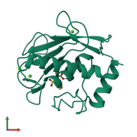 PDB entry 3ehy coloured by chain, front view.