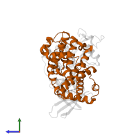 Cyclin-A2 in PDB entry 3eid, assembly 1, side view.