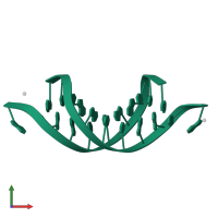 5'-D(*DCP*DGP*DTP*DTP*DAP*DAP*DTP*DTP*DAP*DAP*DCP*DG)-3' in PDB entry 3eil, assembly 1, front view.