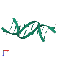 5'-D(*DCP*DGP*DTP*DTP*DAP*DAP*DTP*DTP*DAP*DAP*DCP*DG)-3' in PDB entry 3eil, assembly 1, top view.