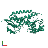 PDB entry 3eiw coloured by chain, front view.