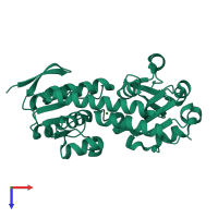 PDB entry 3eiw coloured by chain, top view.