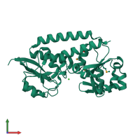 Monomeric assembly 1 of PDB entry 3eix coloured by chemically distinct molecules, front view.