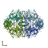 PDB entry 3ej6 coloured by chain, front view.