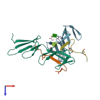 PDB entry 3ejh coloured by chain, top view.