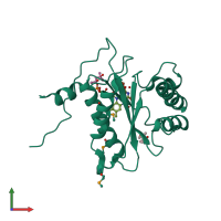 PDB entry 3ek3 coloured by chain, front view.