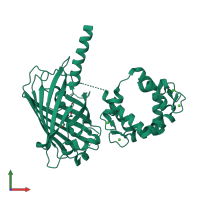 PDB entry 3ek7 coloured by chain, front view.