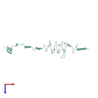 PDB entry 3eka coloured by chain, top view.