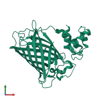 PDB entry 3ekj coloured by chain, front view.