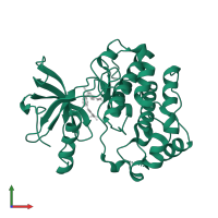 Insulin receptor subunit beta in PDB entry 3ekn, assembly 1, front view.