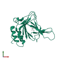 Cysteine dioxygenase type 1 in PDB entry 3eln, assembly 1, front view.