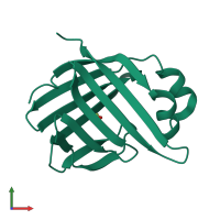 PDB entry 3elx coloured by chain, front view.