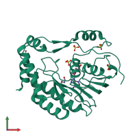 PDB entry 3ely coloured by chain, front view.