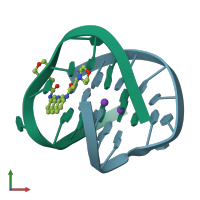 PDB entry 3em2 coloured by chain, front view.