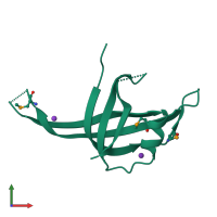 PDB entry 3en2 coloured by chain, front view.