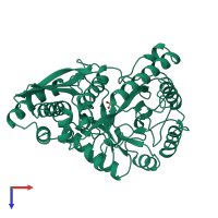 PDB entry 3enl coloured by chain, top view.