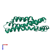 PDB entry 3eo2 coloured by chain, top view.