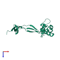 PDB entry 3eo5 coloured by chain, top view.