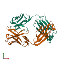 PDB entry 3eo9 coloured by chain, front view.