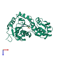 PDB entry 3epr coloured by chain, top view.