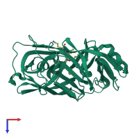 PDB entry 3er3 coloured by chain, top view.