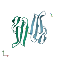 PDB entry 3era coloured by chain, front view.