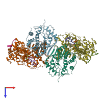 PDB entry 3erc coloured by chain, top view.