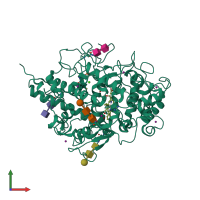 PDB entry 3eri coloured by chain, front view.
