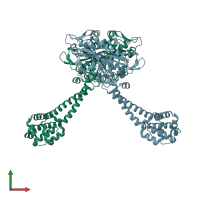 PDB entry 3err coloured by chain, front view.