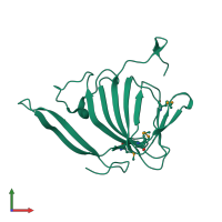 PDB entry 3es1 coloured by chain, front view.