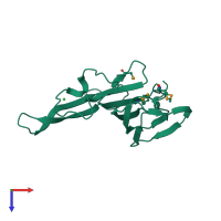 PDB entry 3es1 coloured by chain, top view.