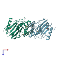 PDB entry 3es2 coloured by chain, top view.