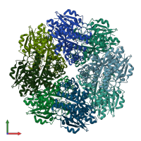 PDB entry 3es8 coloured by chain, front view.